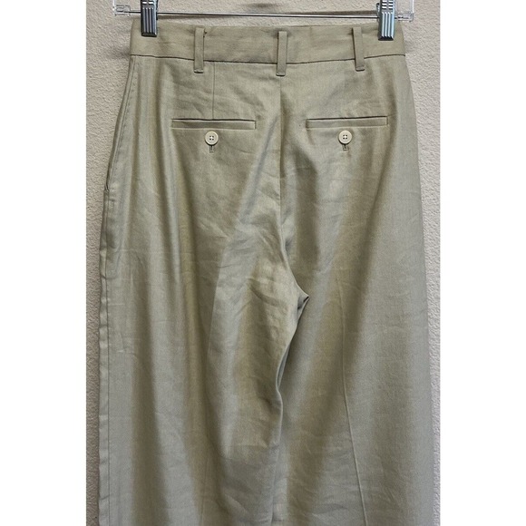 Aritzia Wilfred Trieste Linen Blend Pants Women Size 00 Beige Olive NEW - Picture 10 of 12